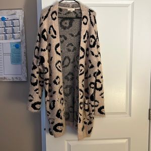 Pink and black super soft cheetah cardigan
